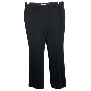 MNG Mango Pants Womens Sz 12 Black Straight Leg High Rise Career Trousers‎